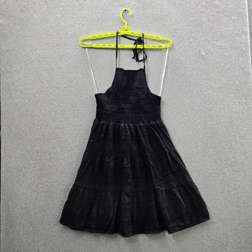 American Eagle Outfitters Women Dress M Black Witchy Grunge Sleeveless Halter
